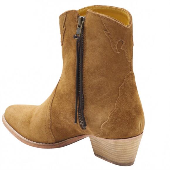 NEW FREE PEOPLE women's new frontier western boots in camel - Picture 5 of 9
